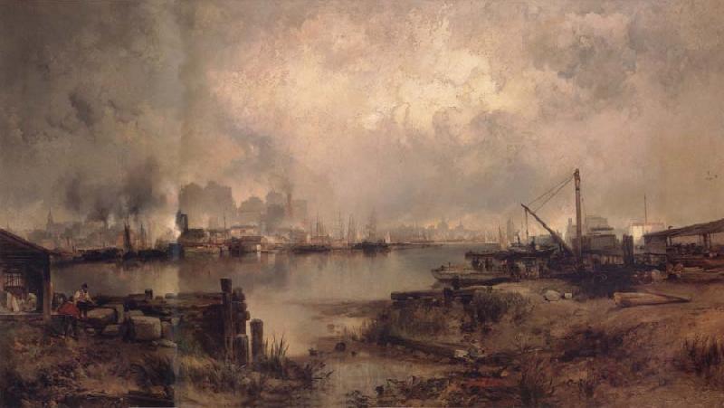 Thomas Moran Lower Manhattan From Communipaw Norge oil painting art